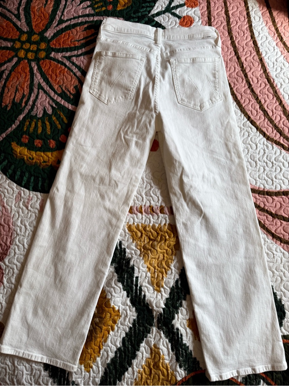 MOTHER White Straight-Leg High-Rise Jeans - Picture 7 of 7